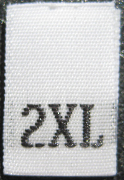 White Woven Clothing Sewing Garment Label Size Tags - 2XL - Extra Extra Large (50-1000pcs)