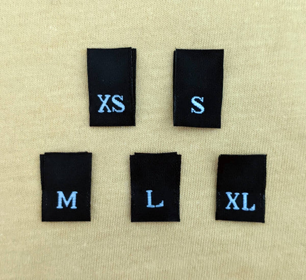 Size/description Letars Letter Size Labels | Pre-made size tags for clothing and sewing – SeanLabel