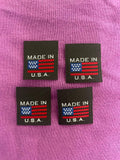 American Flag Made in USA Woven Clothing Sewing Garment Label Tags Black (25-10000pcs)
