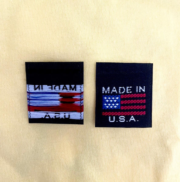 American Flag Made in USA Woven Clothing Sewing Garment Label Tags Black (25-10000pcs)