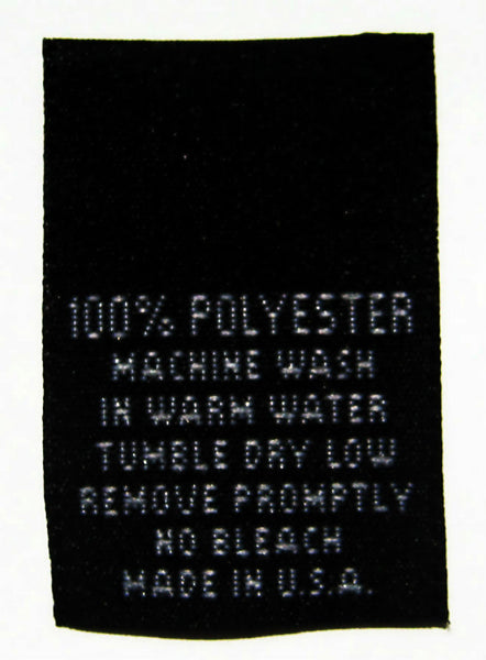 Black 100% Polyester Woven Clothing Sewing Garment Care Label Tags (50-1000pcs)