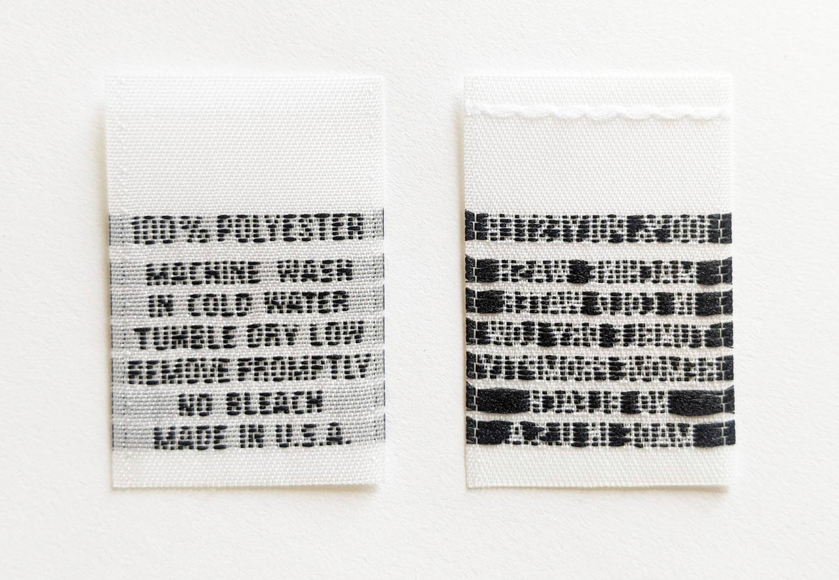 White 100% Polyester Woven Clothing Sewing Garment Care Label Tags (50 ...