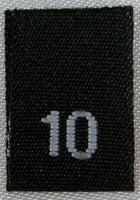 Black Woven Clothing Sewing Garment Label Size Tags - 10 - TEN (50-1000pcs)