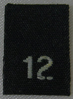 Black Woven Clothing Sewing Garment Label Size Tags - 12 - TWELVE (50-1000pcs)