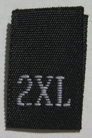 Black Woven Clothing Sewing Garment Label Size Tags - 2XL - Extra Extra Large (50-1000pcs)