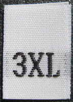 White Woven Clothing Sewing Garment Label Size Tags - 3XL - XXXL (50-1000pcs)