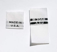 White Made in USA Woven Clothing Sewing Garment Care Label Tags (50-1000pcs)
