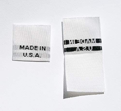 White Made in USA Woven Clothing Sewing Garment Care Label Tags (50-1000pcs)