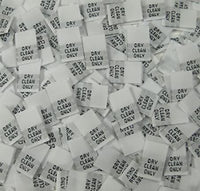White Dry Clean Only Woven Clothing Sewing Garment Care Label Tags (50-1000pcs)