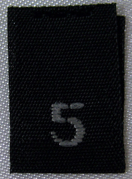 Black Woven Clothing Sewing Garment Label Size Tags - 5 - FIVE (50-1000pcs)