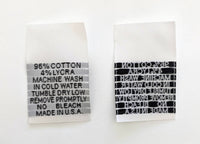 White 96% Cotton 4% Lycra Woven Clothing Sewing Garment Care Label Tags (50-1000pcs)