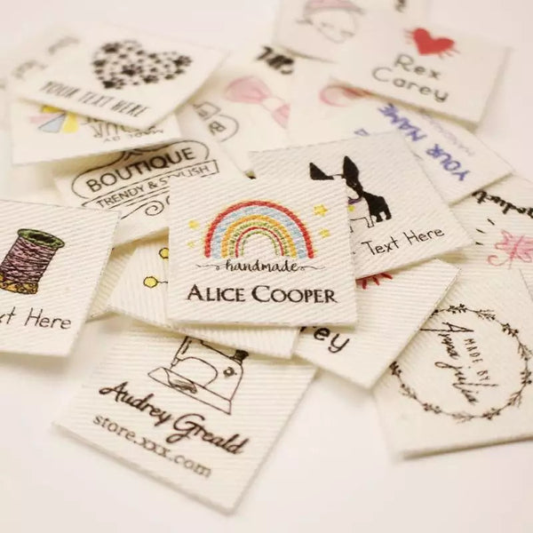Sew on Custom Woven Clothing Labels, 100% Cotton Environmentally Friendly Labels  for Clothes, Woven Labels, Kids Labels 
