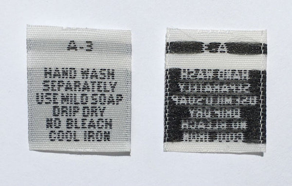 White Hand Wash Separately Woven Clothing Sewing Garment Care Label Tags (50-1000pcs)
