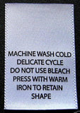 White Machine Wash Cold Satin Printed Clothing Sewing Garment Care Label Tags (50-1000pcs)