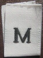 White Woven Clothing Sewing Garment Label Size Tags - M - Medium (50-1000pcs)
