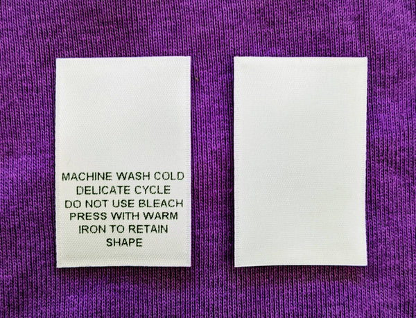 White Machine Wash Cold Satin Printed Clothing Sewing Garment Care Label Tags (50-1000pcs)