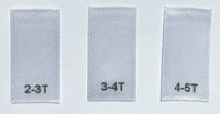 White Bundle 2T/3T 3T/4T 4T/5T Satin Toddler Clothing Sewing Garment Label Size Tags (50-1000pcs)