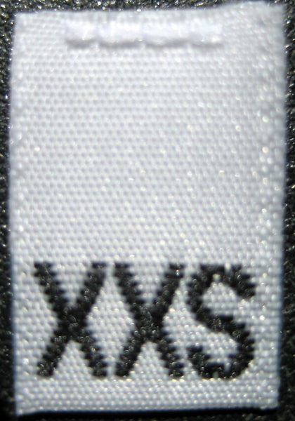 White Woven Clothing Sewing Garment Label Size Tags - XXS - Extra Extra Small (50-1000pcs)