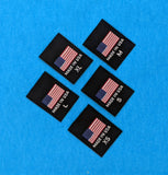 Black XS-XL Woven Clothing Sewing Garment Label Tags - American Flag Made in USA (50-10000pcs)