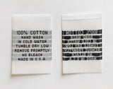 White 100% Cotton Hand Wash Woven Clothing Sewing Garment Care Label Tags (50-1000pcs)