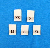 Bundle Size XS-XL White Woven Folded Clothing Sewing Garment Label Size Tags (50-5000pcs)