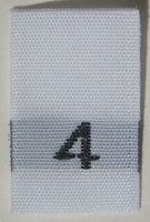 White Woven Clothing Sewing Garment Label Size Tags - 4 - FOUR (50-1000pcs)