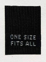 Black One Size Fits All Woven Clothing Sewing Garment Care Label Tags (50-1000pcs)