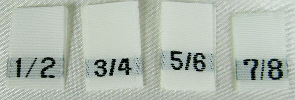 Bundle Size 1/2, 3/4, 5/6, 7/8 White Woven Clothing Sewing Garment Label Size Tags (100-1000pcs)